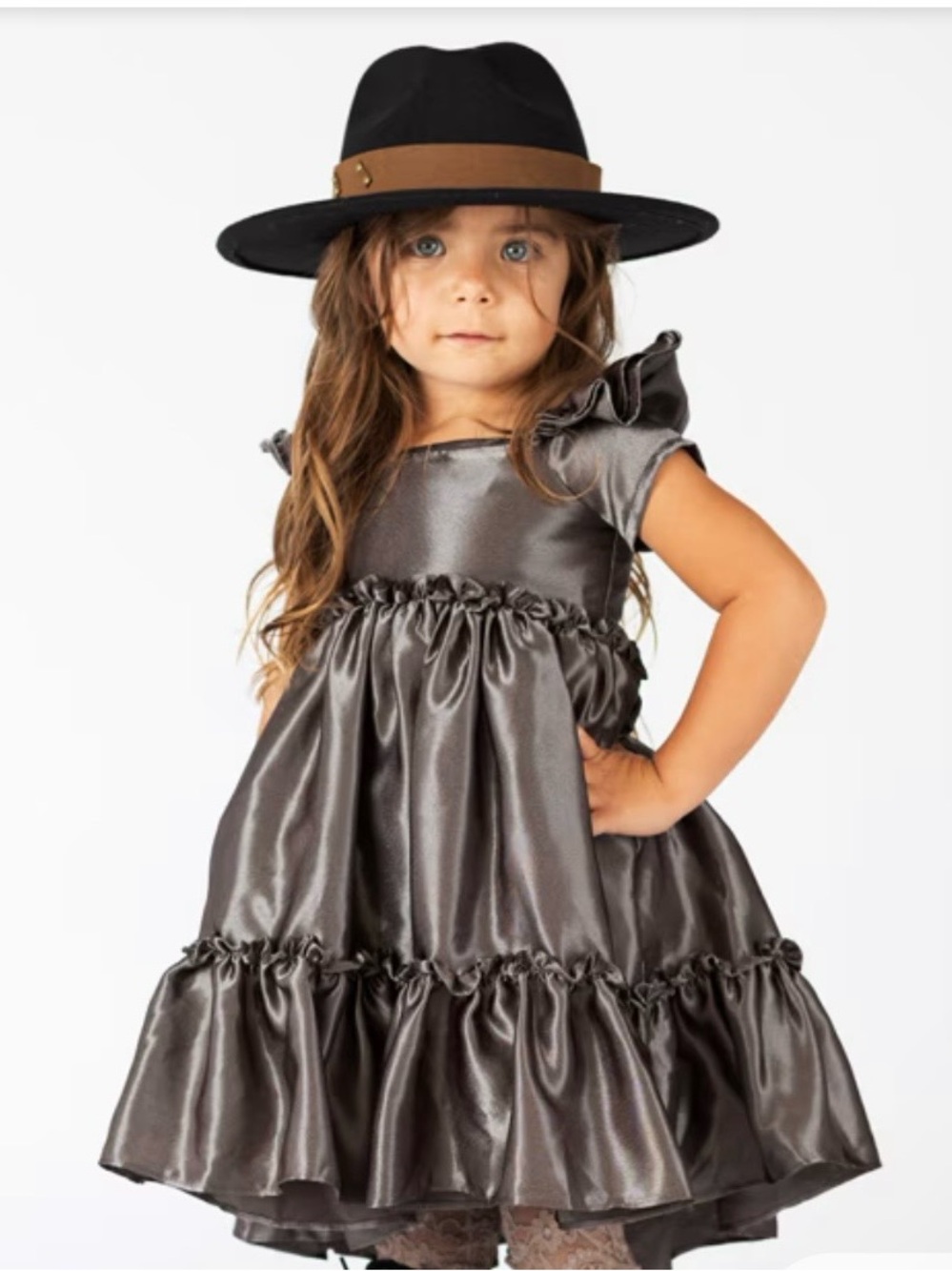 Joyfolio Rory dress Charcoal 4T NWT  Ruffle Party Dress